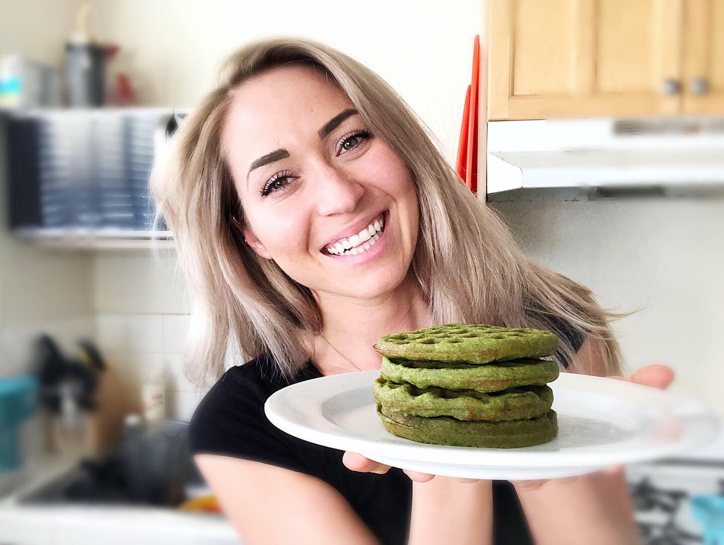 Superfood Waffles! They’re green 😍